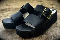 Franco Sarto Taziana Espadrille Slide Sandals on the sand