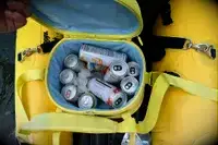 Canned beverages inside the Hydro Flask Carry Out Soft Cooler