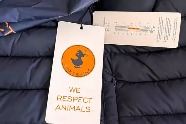 The tags on the Save The Duck Erion Packable Quilted Puff Jacket