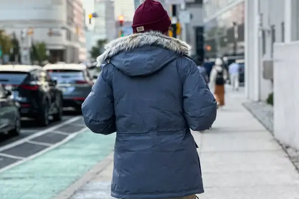 The back of a person wearing the L.L. Bean Men