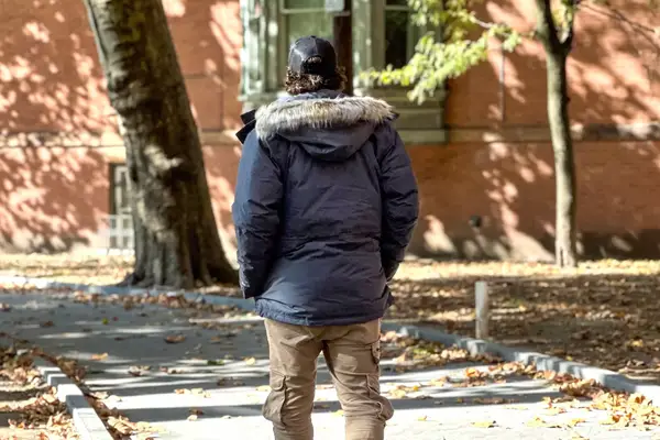 The back of a person wearing the L.L. Bean Men