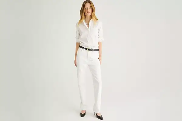 Classic straight jean in white