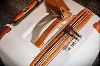 Delsey Paris Chatelet Air 2.0 26 Inch Trunk from a top angle showcasing the Delsey logo