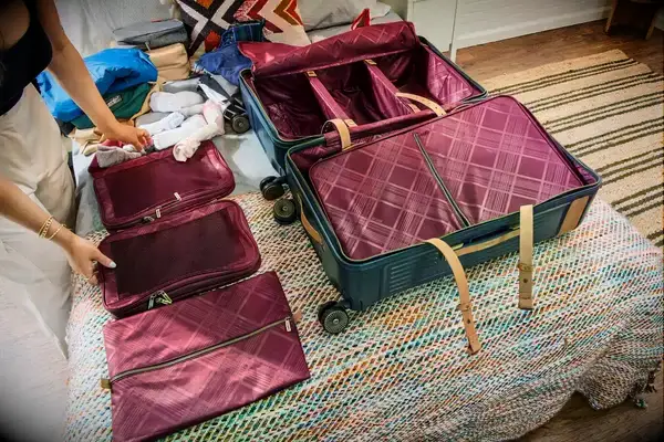 Travel bags and clothing that fit inside the Hartmann Reserve Medium Expandable Trunk