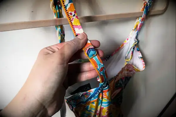 The adjustable strap on the La Blanca Island Goddess Lingerie One-Piece Swimsuit