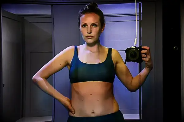 Woman takes selfie while wearing a Patagonia Women