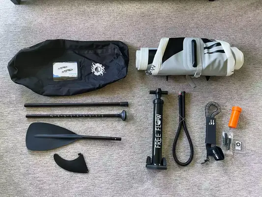SereneLife Inflatable Stand-up Paddleboard and its accessories
