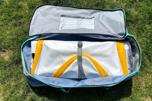 The Bōte WULF Aero Inflatable Paddle Board deflated in its carrying case