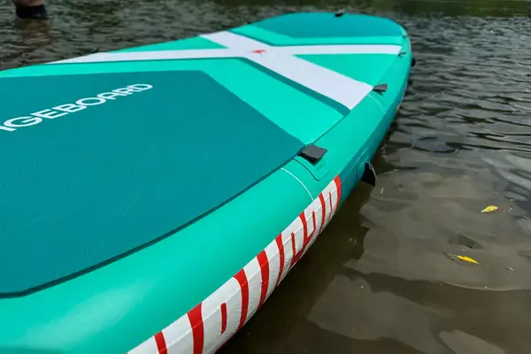 An Pelican Inflatable Loungeboard on shallow water