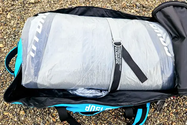 The Hydrus Paradise Touring Inflatable Paddle Board packed in its case