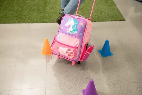 person rolling Stephen Joseph Classic Rolling Luggage