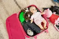 Stephen Joseph Classic Rolling Luggage full of items