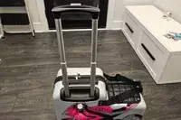 The Younglingz Ride On Suitcase with the handle fully extended