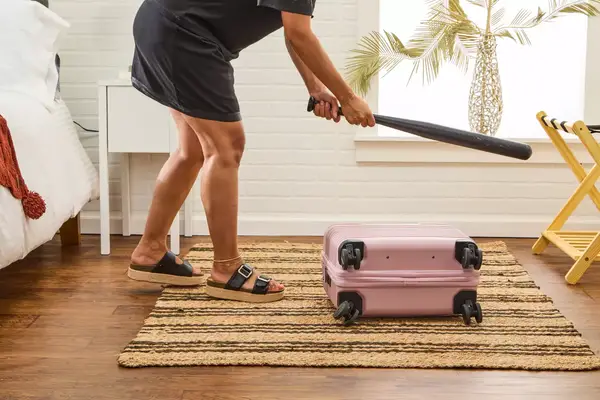 A person hitting the Beis Mini Roller with a bat