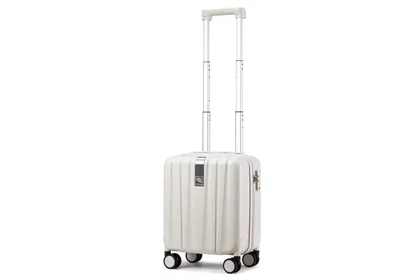 Hanke 14 Inch Underseat Carry On Luggage Ivory White