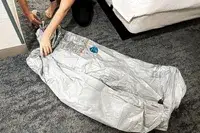 The SlumberPod Slumber Tot Inflatable Toddler Bed is unfolded and inflated