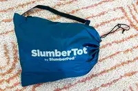 The branded SlumberPod Slumber Tot Inflatable Toddler Bed storage bag