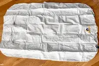 The Sleepah Inflatable Toddler Travel Bed before inflating