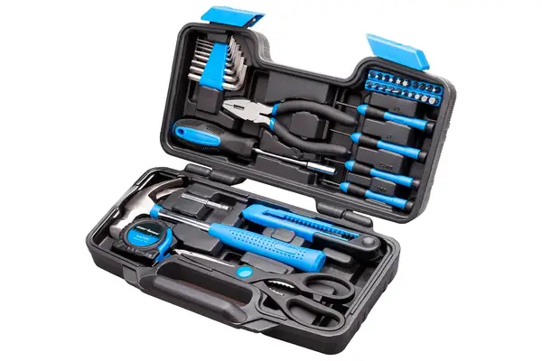 CARTMAN 39piece Cutting Plier Tool Set General Household Kit with Plastic Toolbox Storage Case Blue
