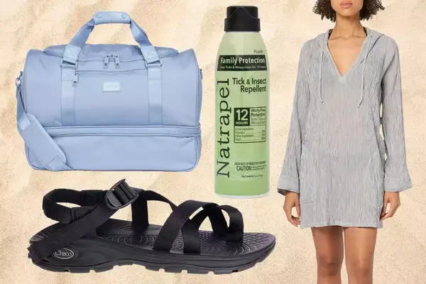 Calpak Stevyn Duffel Bag with Shoe Compartment, Natrapel Tick & Insect Repellent Eco-Spray, Chaco Men