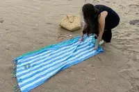 Mark and Graham Cabana Stripe Lightweight Turkish Towel