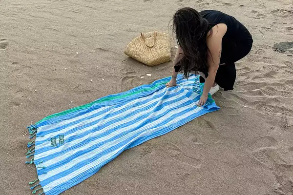 Mark and Graham Cabana Stripe Lightweight Turkish Towel