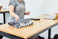 A gray Turkish bath towel