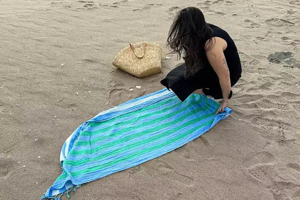 Mark and Graham Cabana Stripe Lightweight Turkish Towel