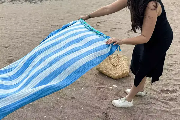 Mark and Graham Cabana Stripe Lightweight Turkish Towel