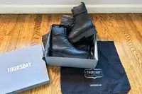 A pair of Thursday Boot Co. Quest Boots in a shoe box