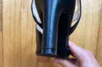 Closeup of the heel part of the Calvin Klein Larin Pump