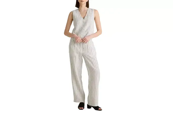 100% European Linen Pleated Trouser