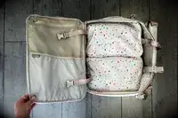 Calpak packing cubes inside a Calpak backpack