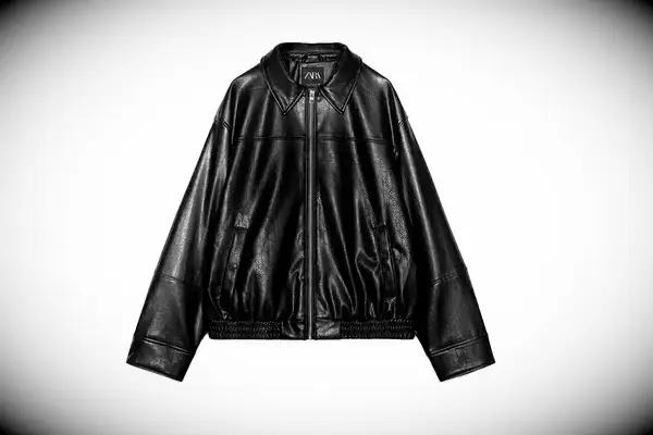 Zara Faux Leather Bomber Jacket