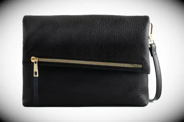 Italian Leather Convertible Foldover Clutch