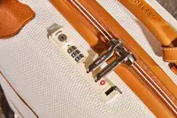 Closeup of the lock on the Delsey Chatelet Air 2.0 21-inch Carry-on Spinner