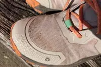 The top of the Oboz Womenâs Katabatic Mid Waterproof Hiking Boots