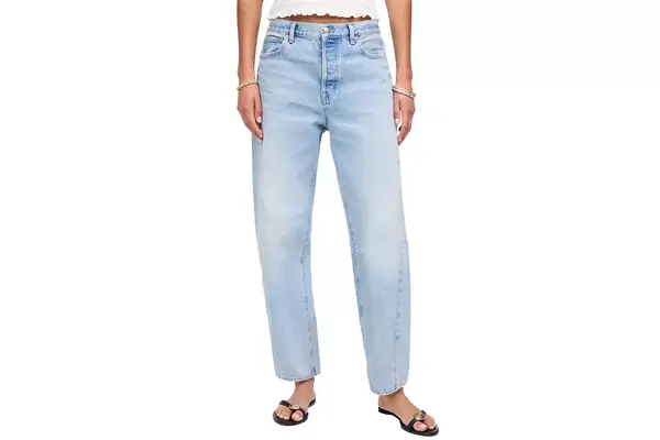 Pieced Barrel-Leg Jeans