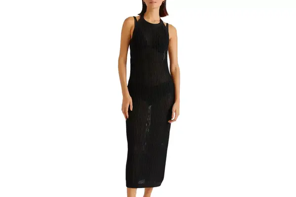 Quince 100% Organic Cotton Open-Knit Cover-Up Maxi Dress