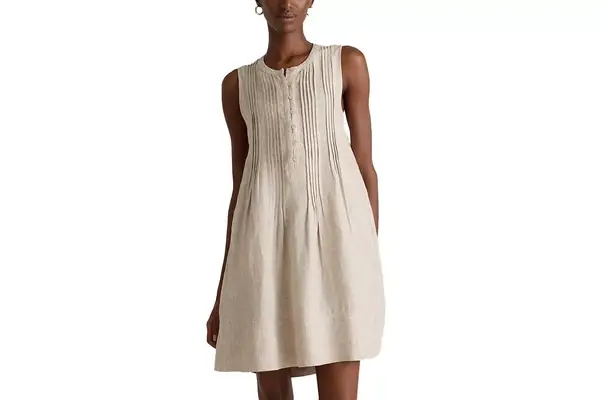 Quince 100% European Linen Sleeveless Swing Dress