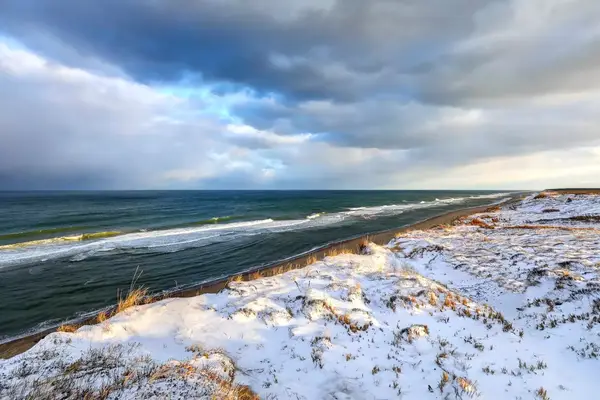 Cape Cod National seashore covered in snow