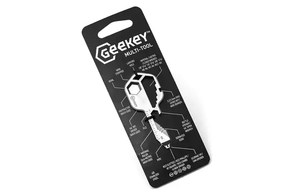 Geekey Multi-tool | Original Key Shaped Pocket Tool | Stainless Steel Keychain Utility Gadget | 16+ Tools | TSA Safe Multitool | Gift for Men, Women, Valentine