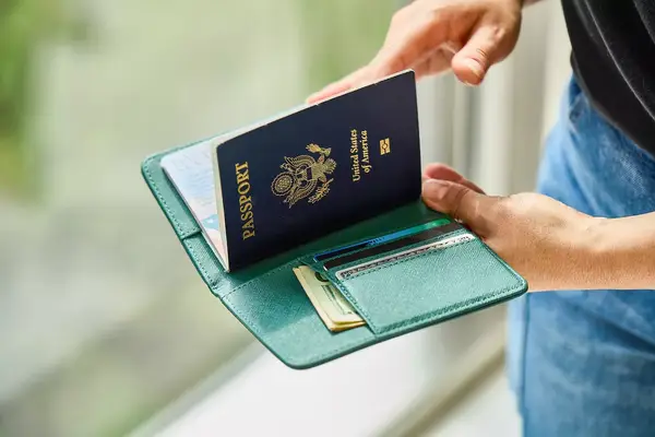 A person holding a passport