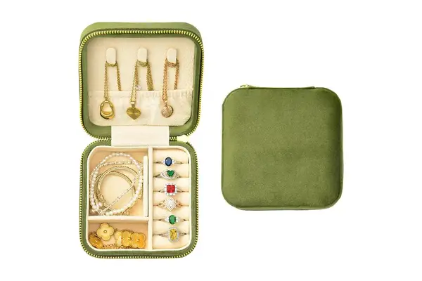 Travel Jewelry Case, Small Plush Velvet Jewelry Box