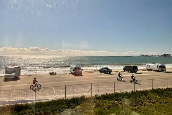 View of Capistrano Beach from on board the Amtrak Pacific Surfliner