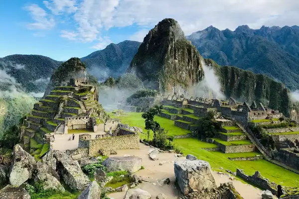 Machu Picchu and Huayna Picchu in the morning clouds