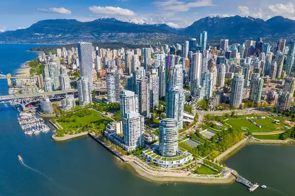 Aerial view of Downtown Vancouver, British Columbia, Canada