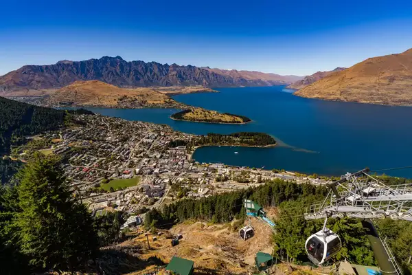Aerial view of Queenstown, New Zealand