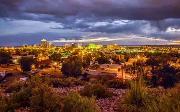 Skyline of downtown Albuquerque, New Mexico, at night