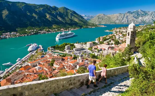 Kotor Montenegro, bay and cruise ships